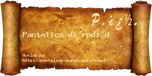 Pantelics Árpád névjegykártya
