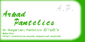 arpad pantelics business card